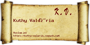 Kuthy Valéria névjegykártya